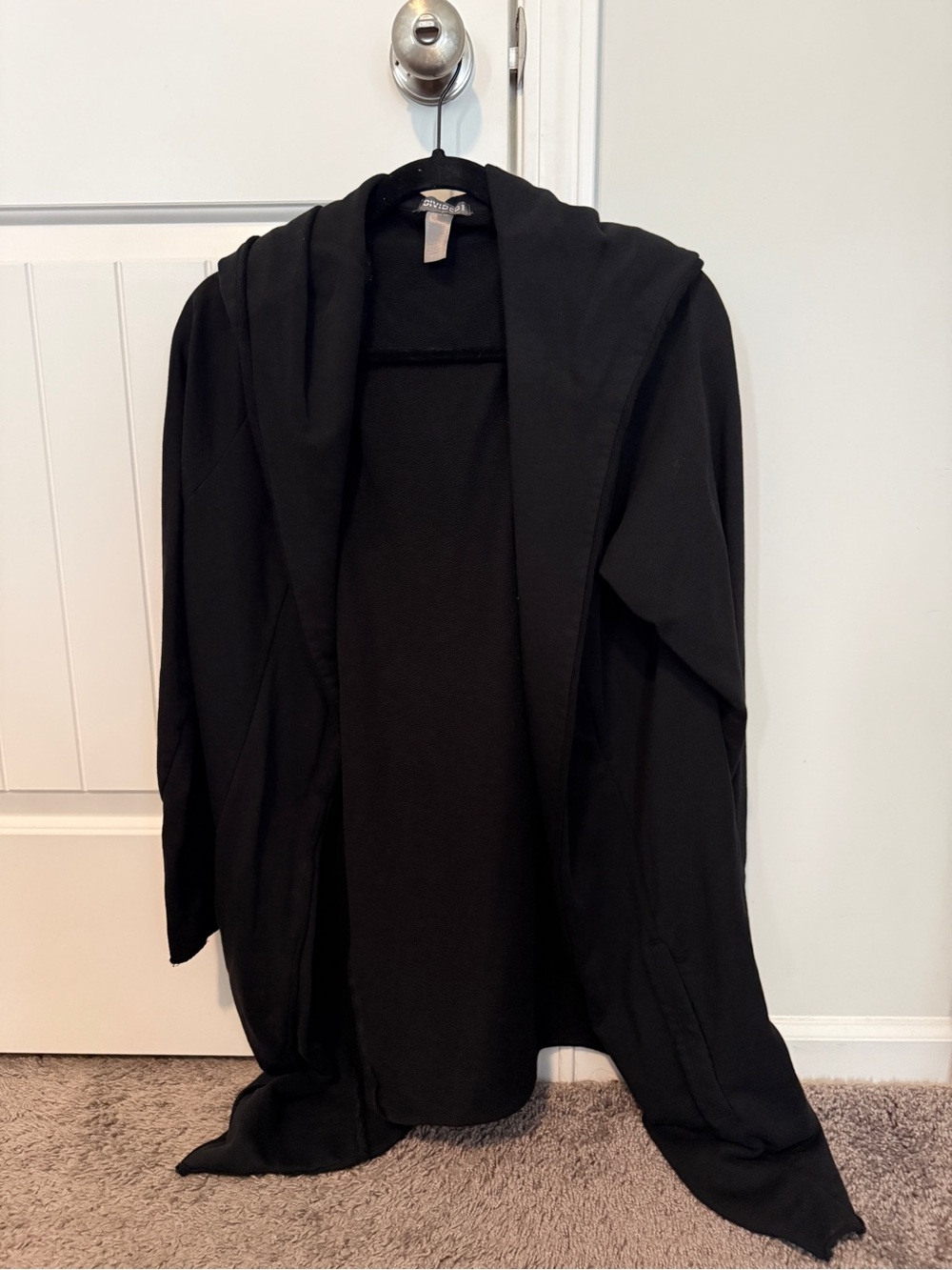 H&M Black Open-Front Hooded Coatigan - Mens